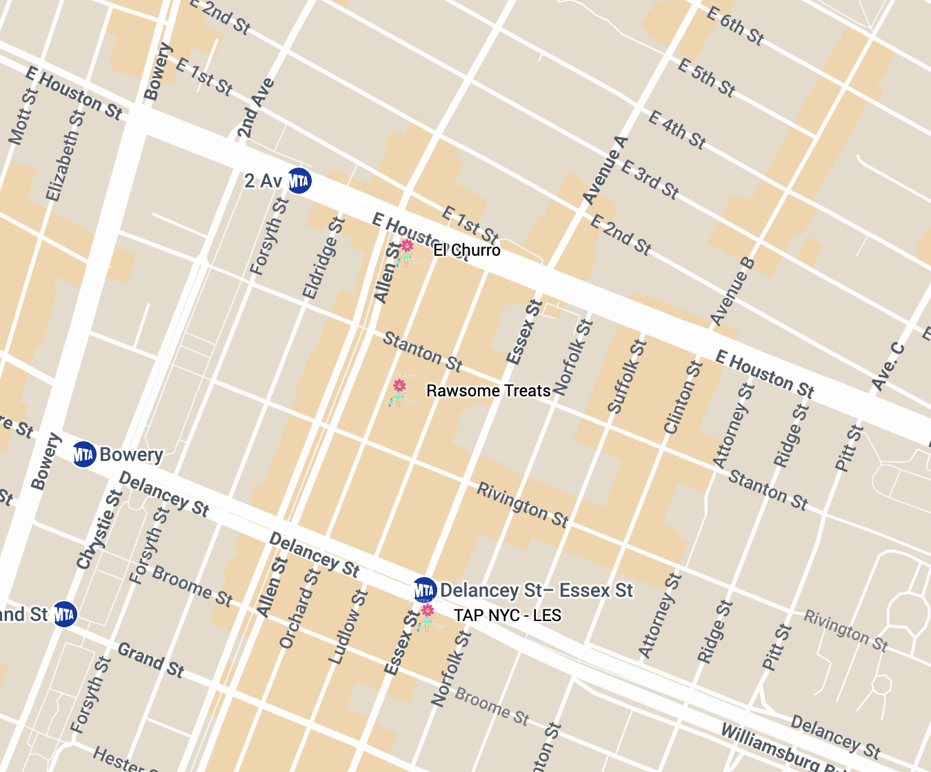 Rawsome Treats Map Rawsome Treats Map