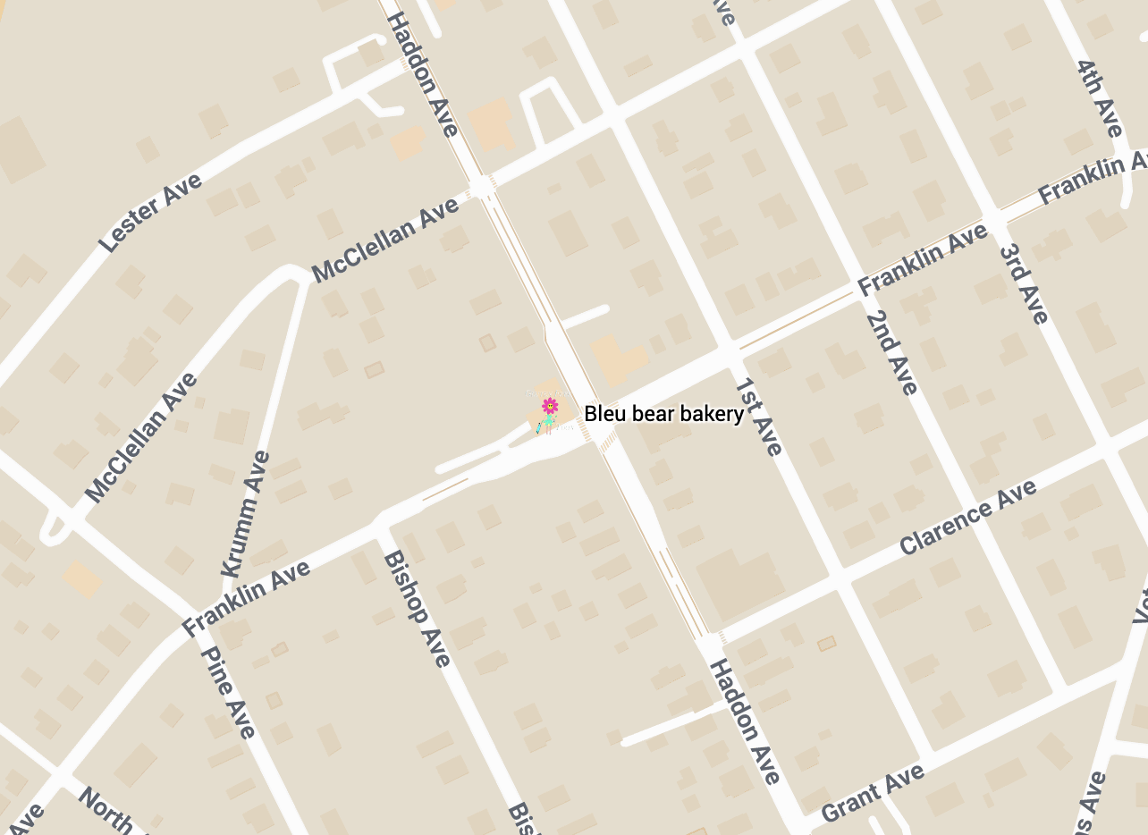 Bleu Bear Bakery Map Bleu Bear Bakery Map