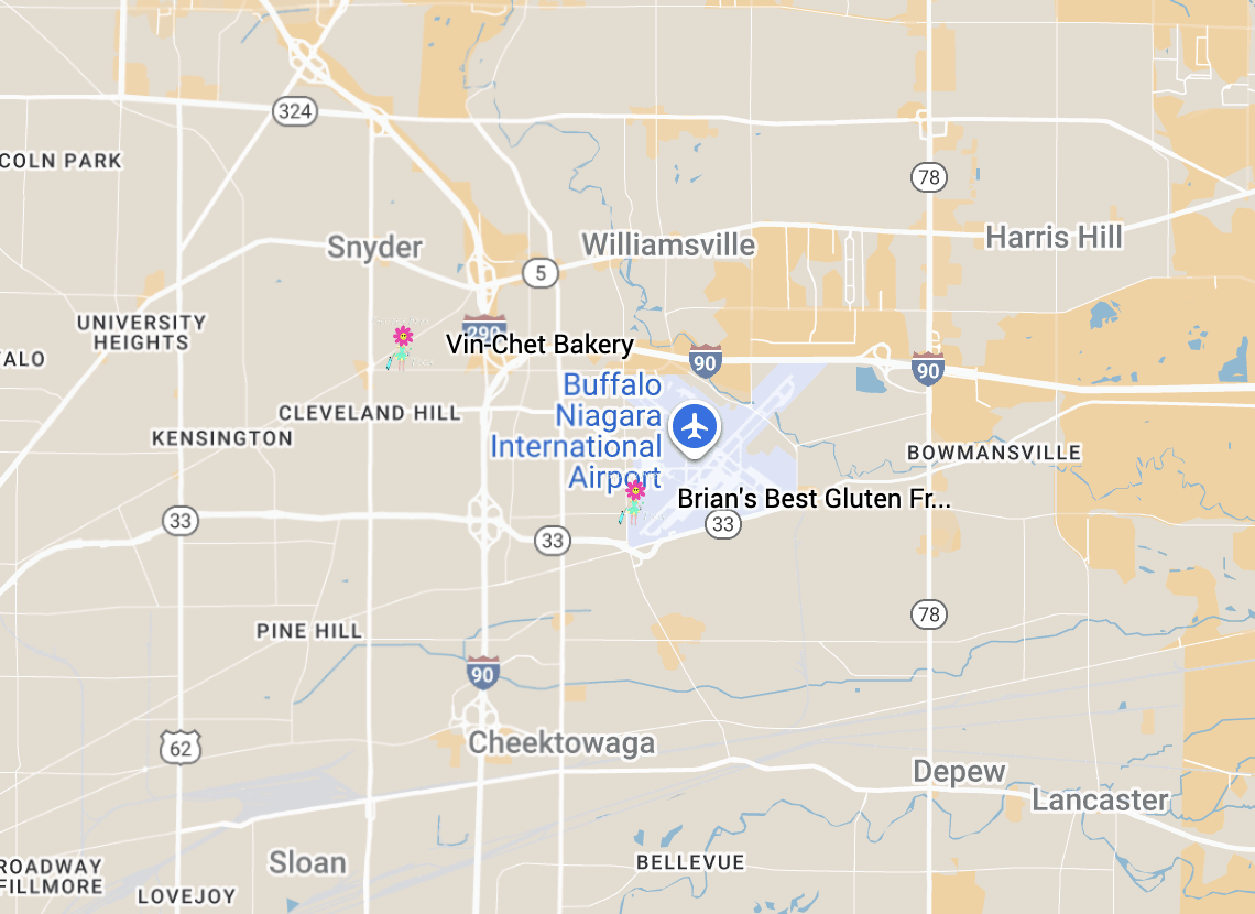 Brians Best Gluten Free Bakery Map